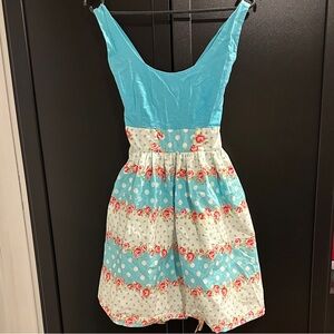 Floral Blue and White Kids Casual Dress